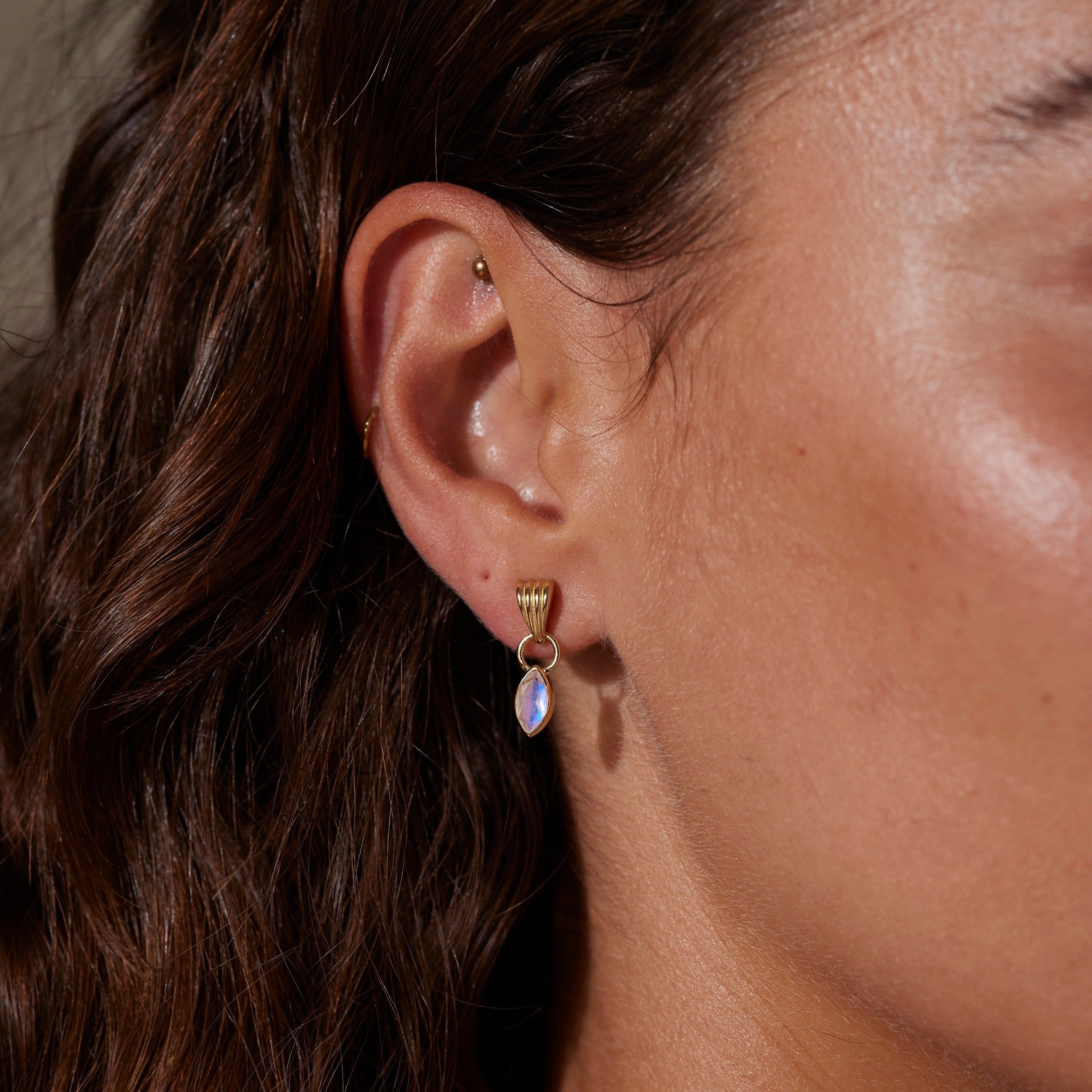 Camille Moonstone Gold Earrings