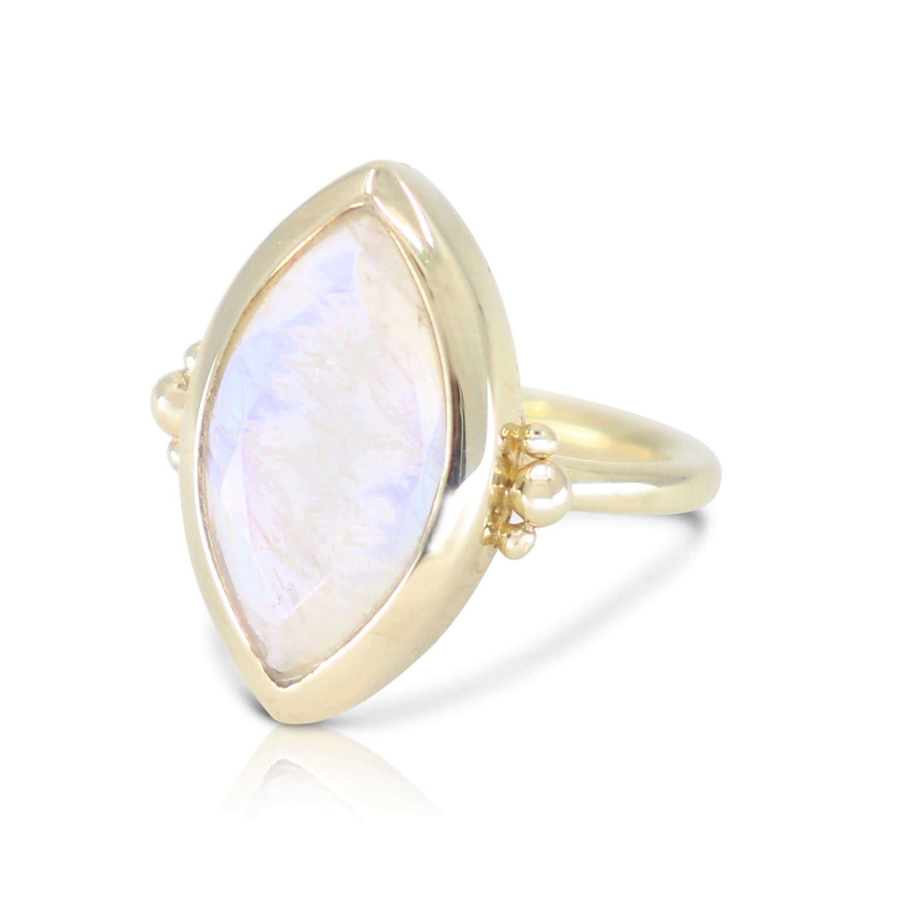 Moonstone Marquise Gold Ring