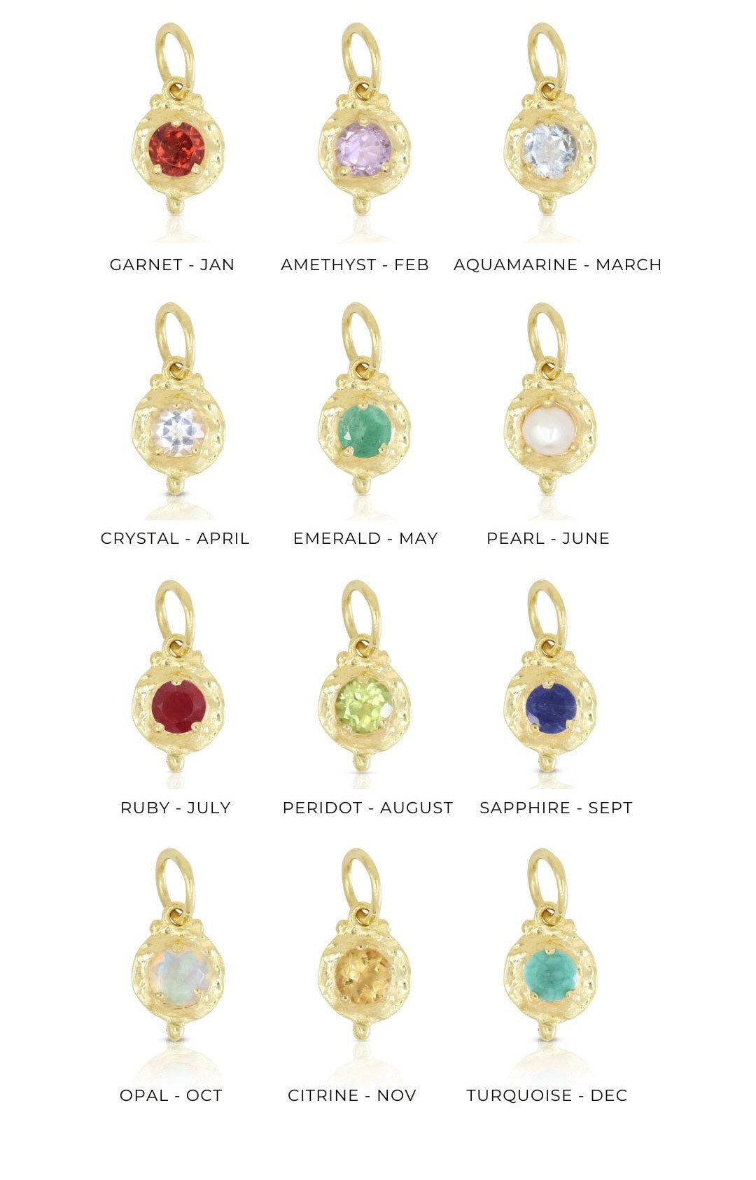 July Ruby Gold Birthstone Necklace Charm