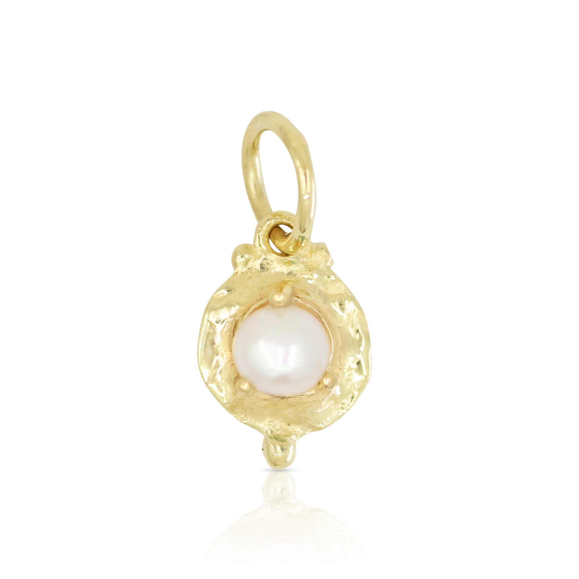 June Pearl Gold Birthstone Necklace Charm