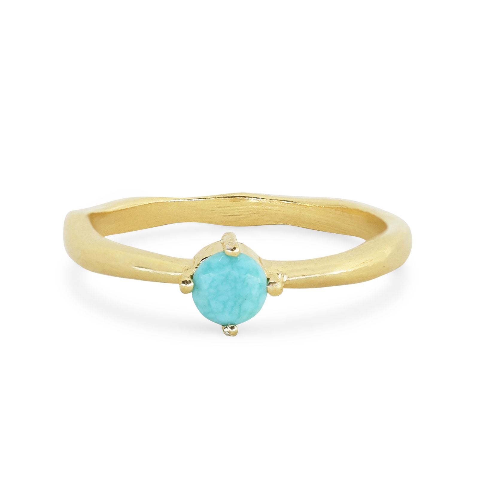 December Turquoise Gold Birthstone Ring