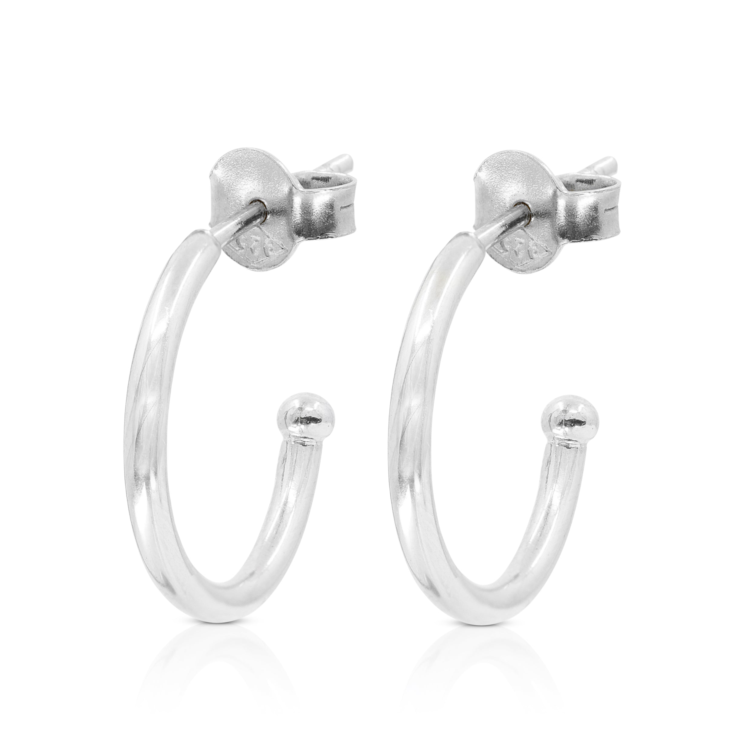 Polished Silver Hoops - Large
