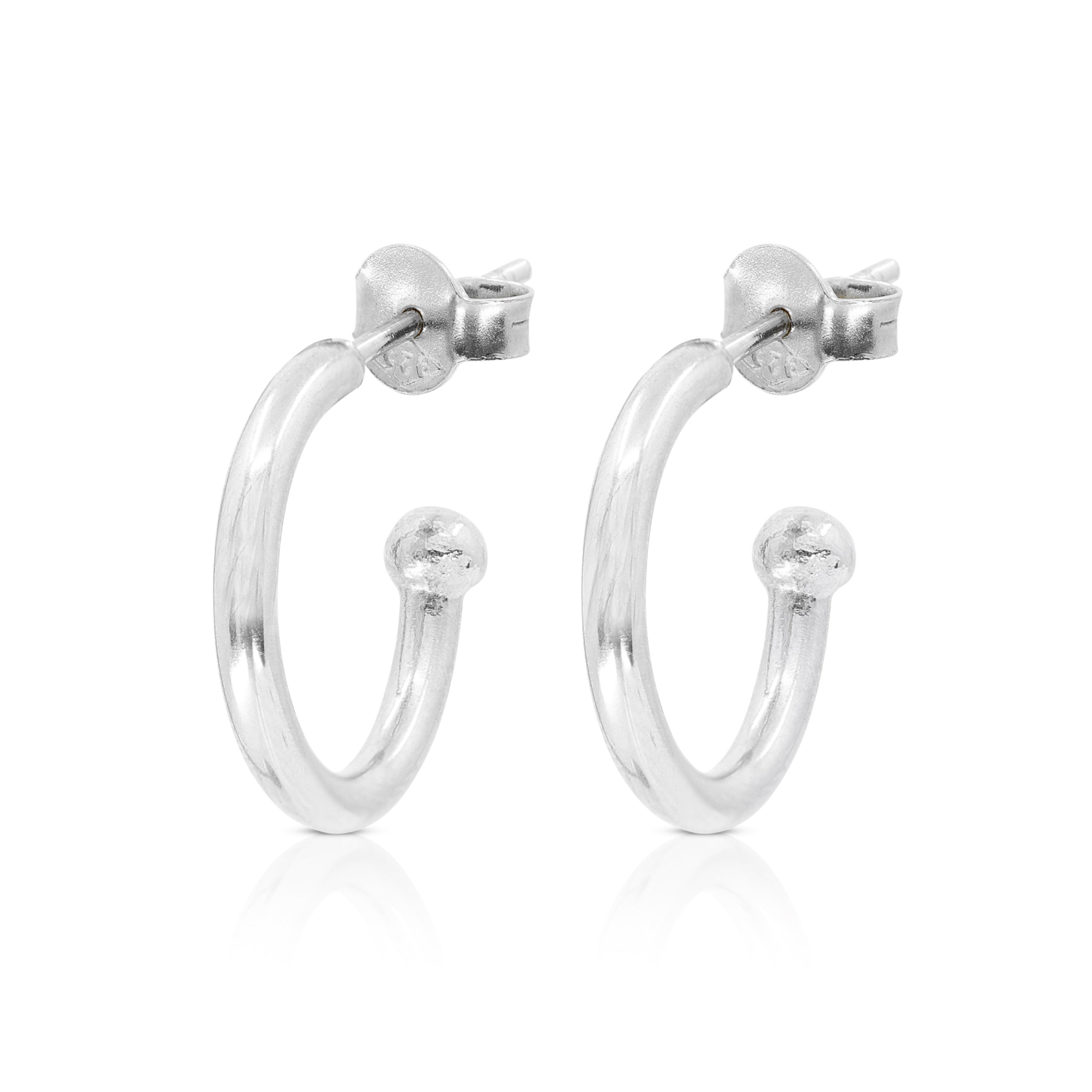 Polished Silver Hoops - Small
