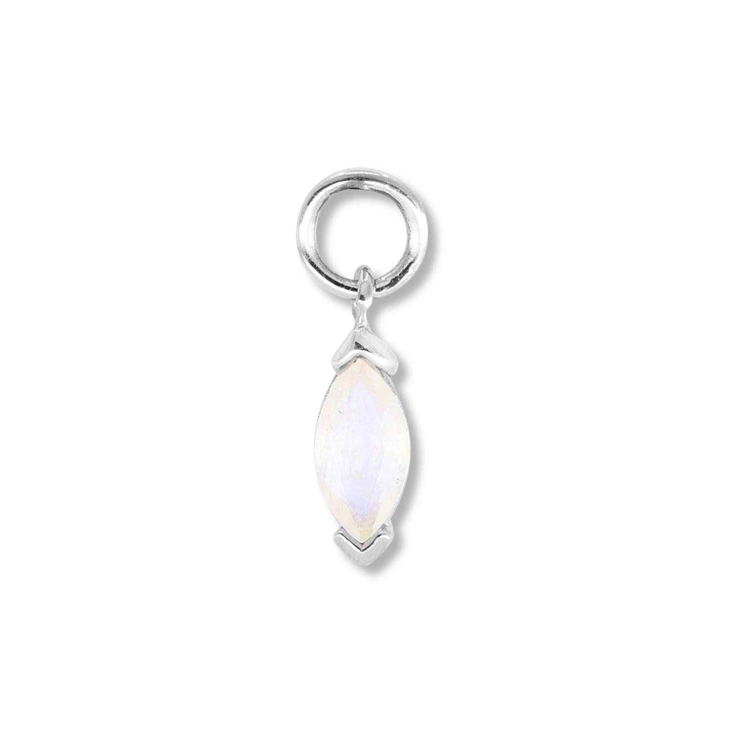 Marquise Moonstone Silver Charm