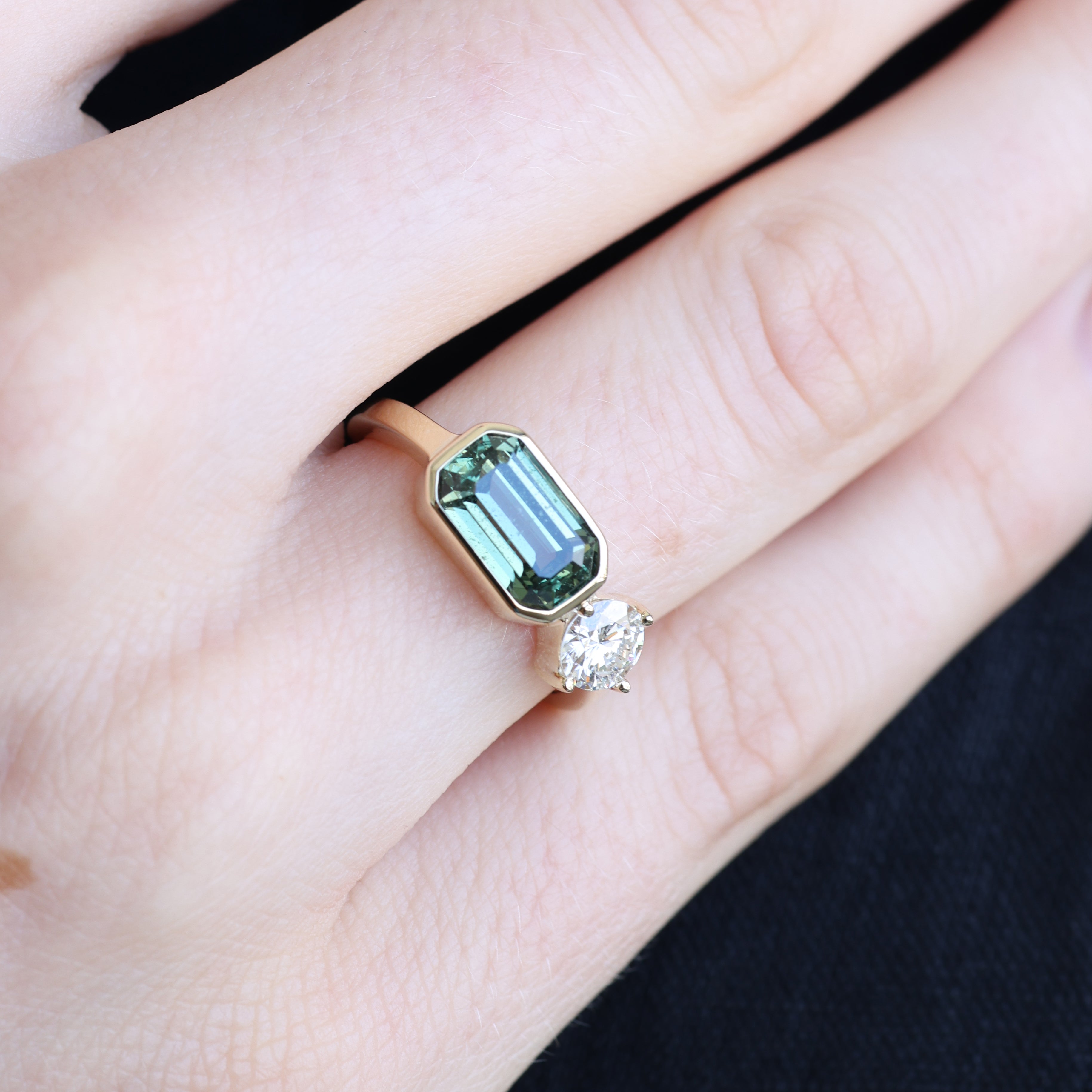 Emerald Cut Sapphire 14K Yellow Gold Ring