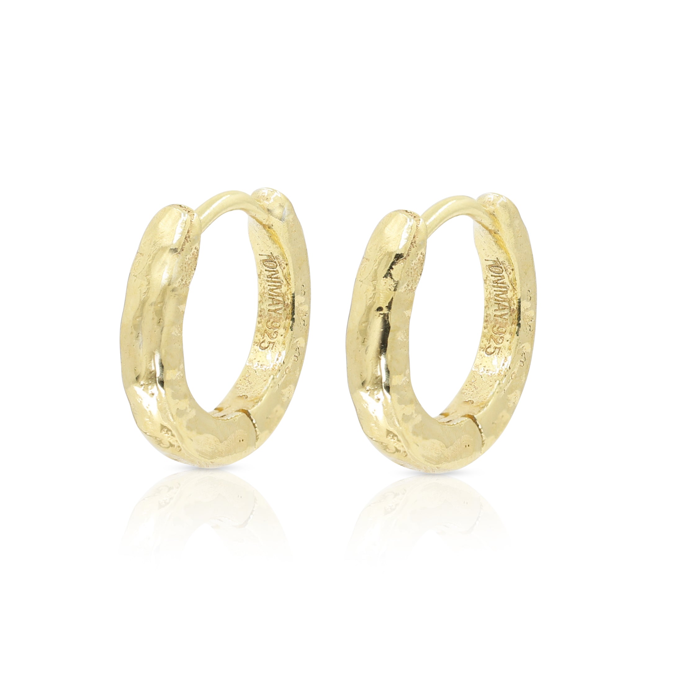 Textured Gold Huggies - Small