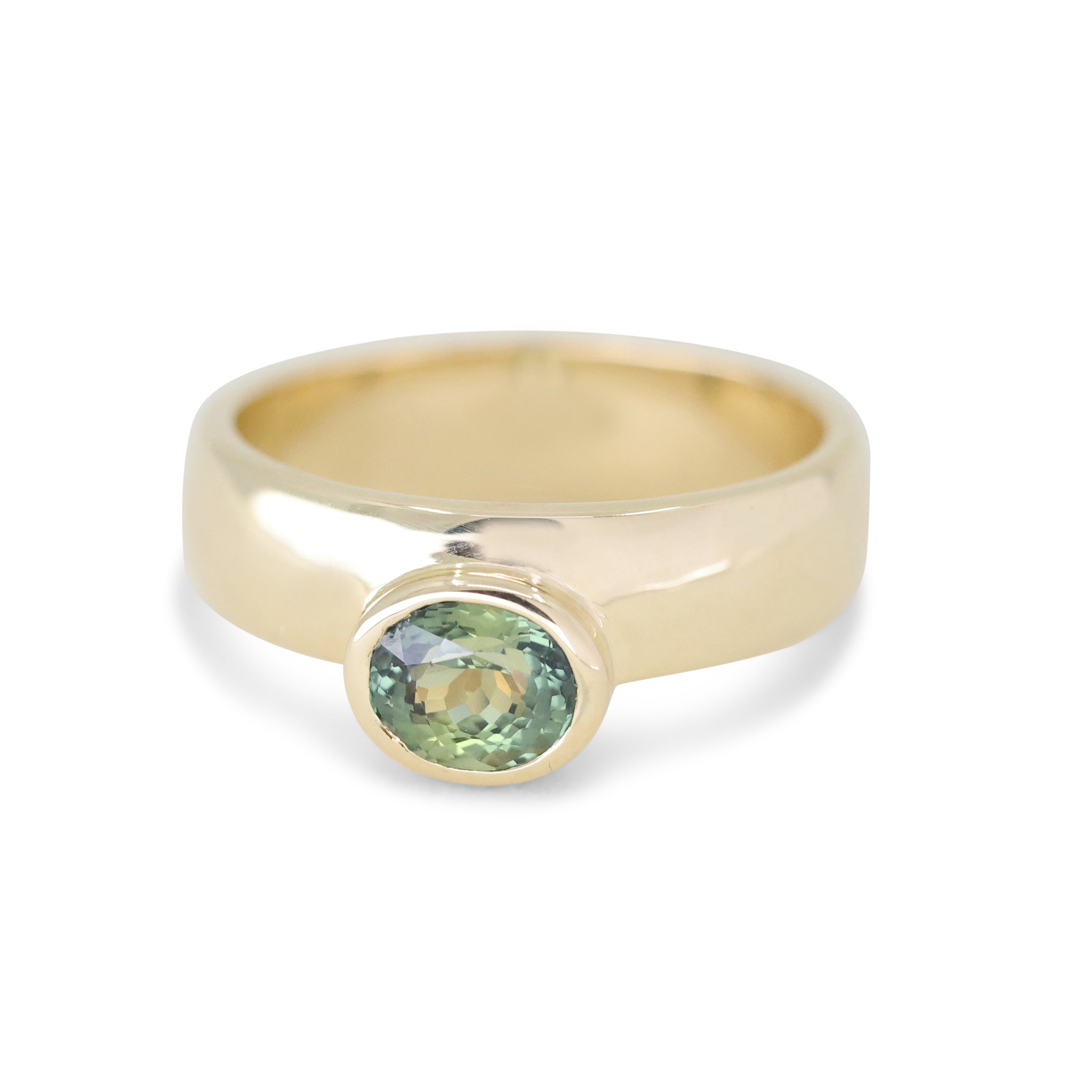 14K Yellow Gold Ellipse Gypsy Band