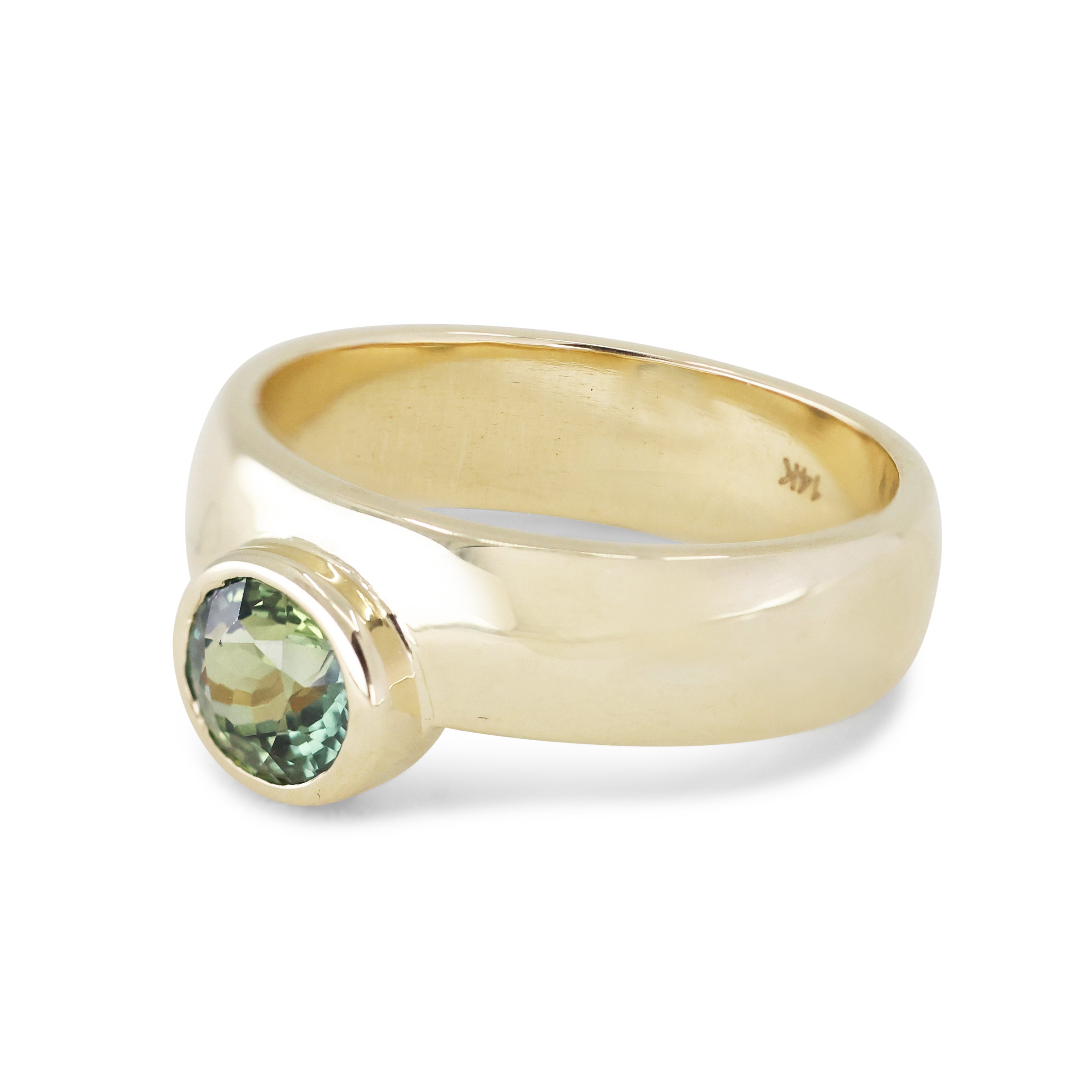 14K Yellow Gold Ellipse Gypsy Band