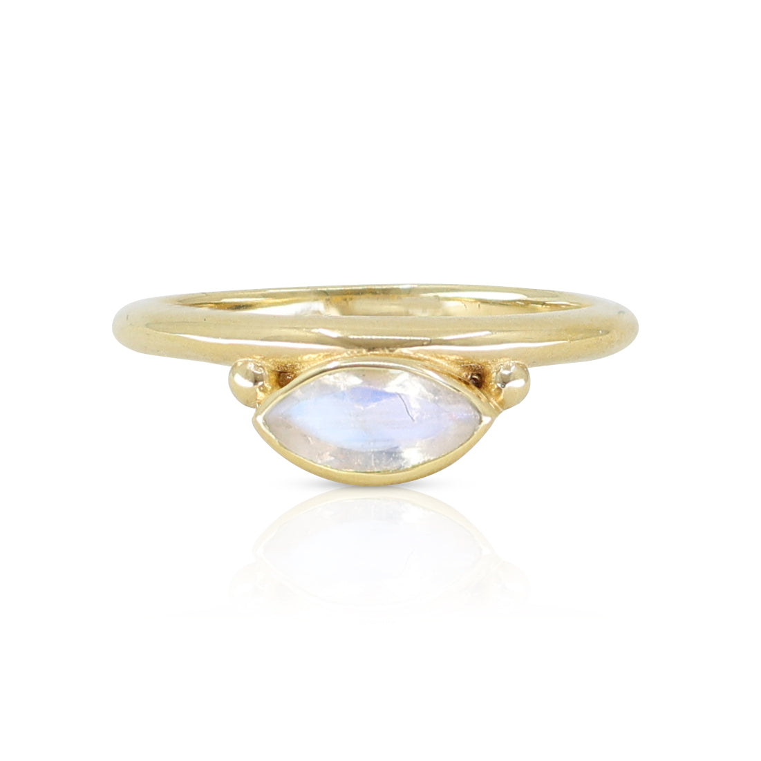 Nyra Marquise Moonstone Gold Stacker