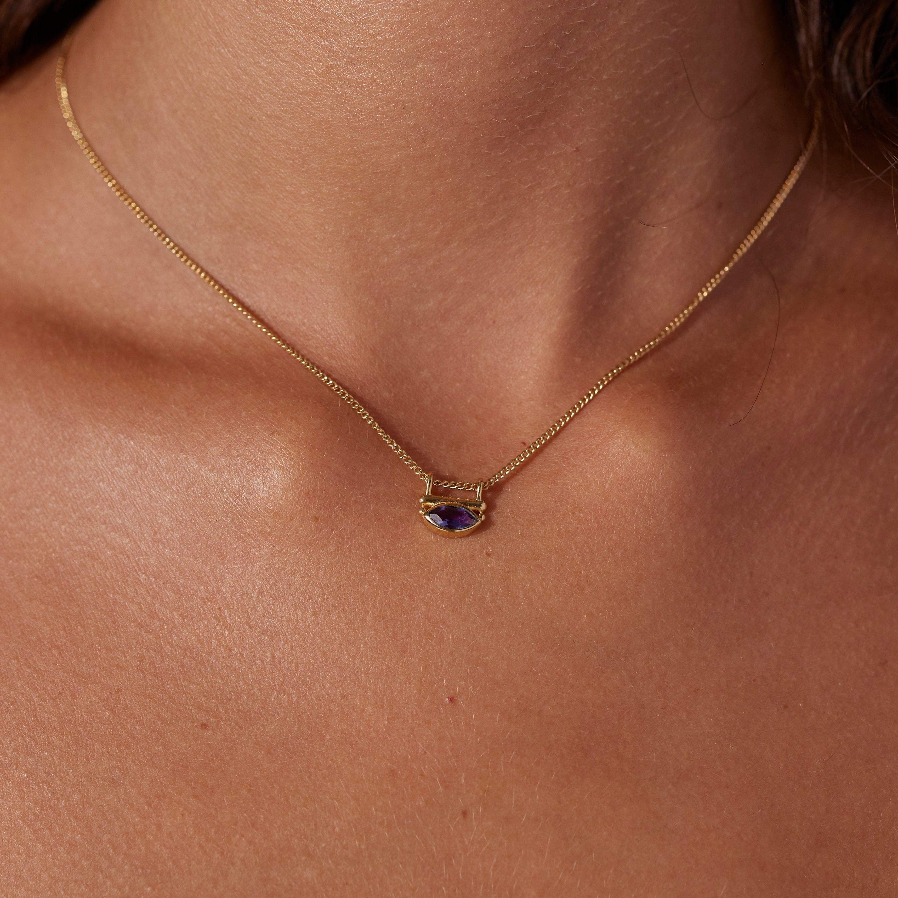 Nyra Iolite Gold Necklace