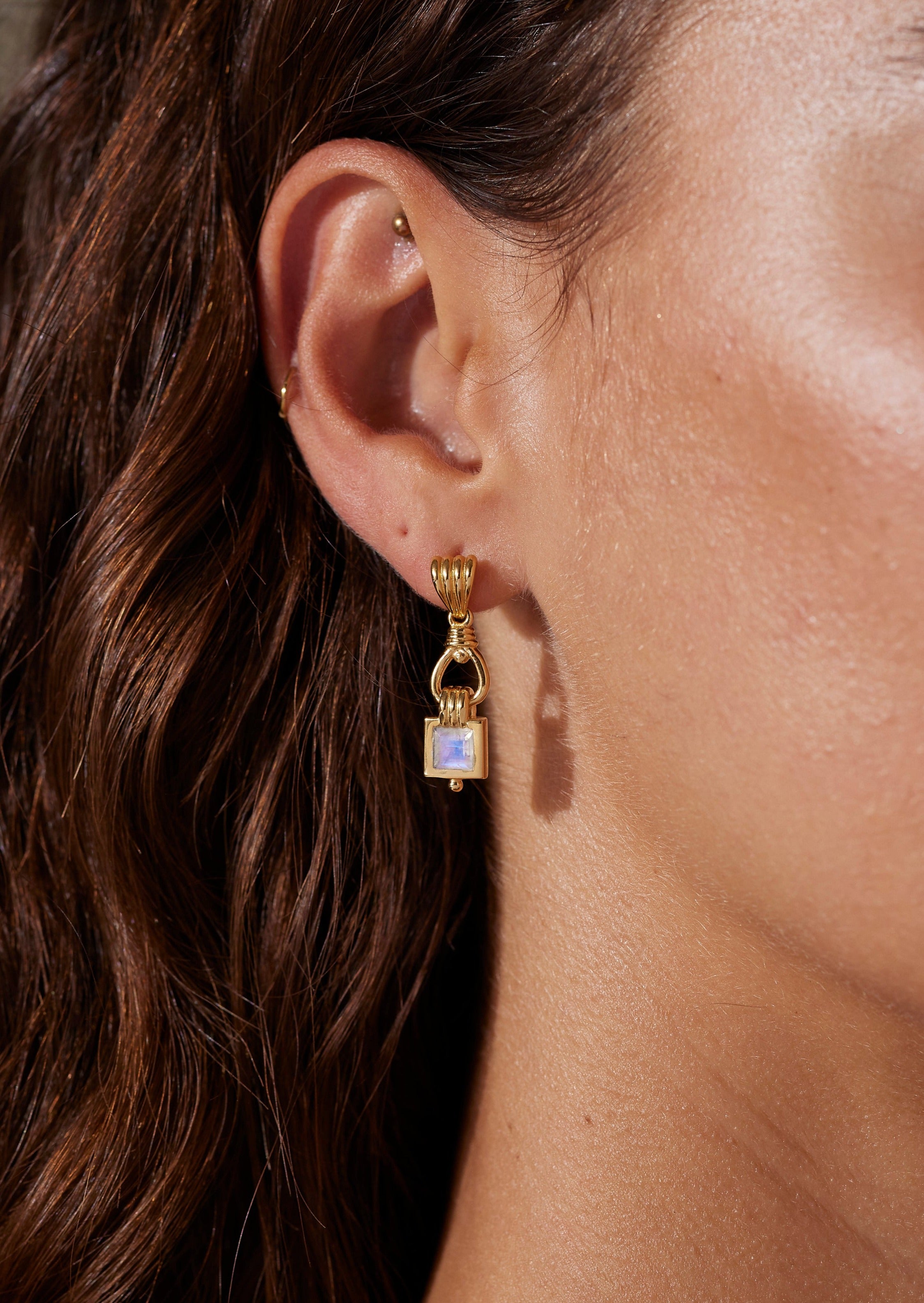 Freya Moonstone Gold Earrings
