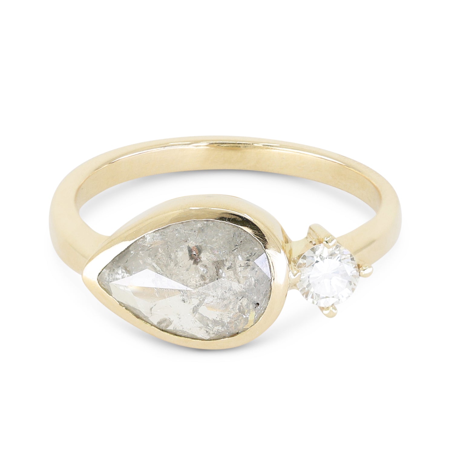 Selene Grey Diamond 14K Yellow Gold Ring