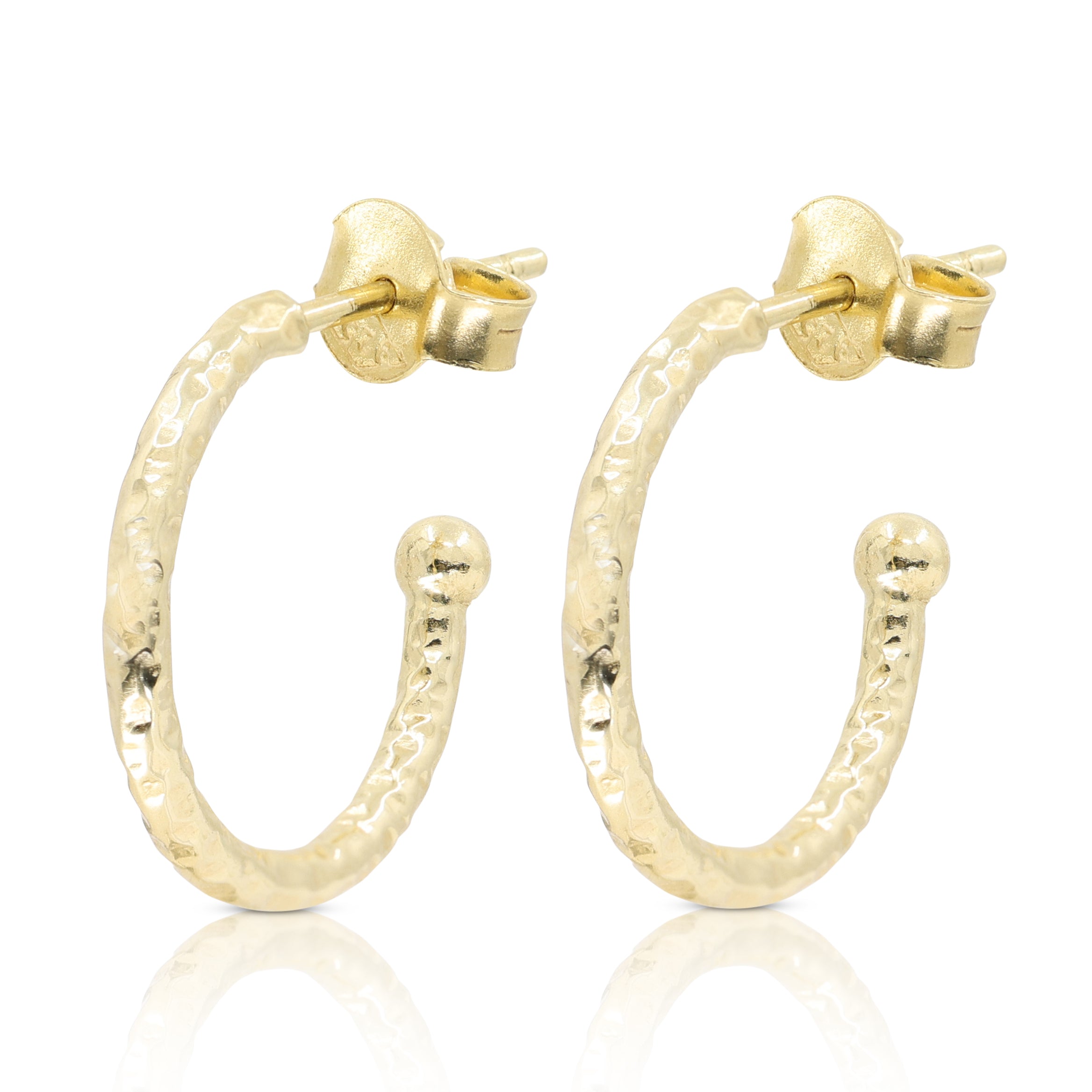 Textured Gold Hoops - Large