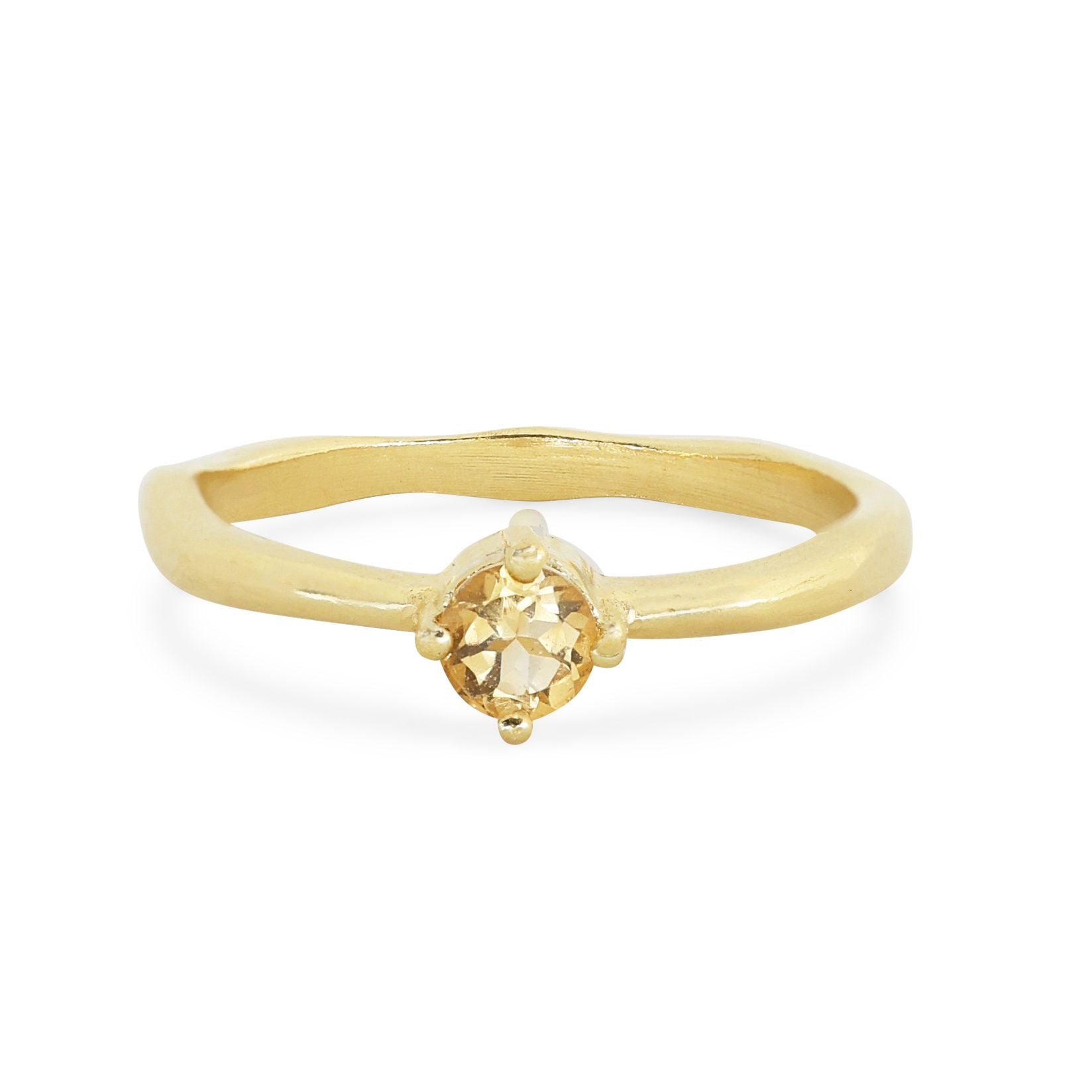 November Citrine Gold Birthstone Ring