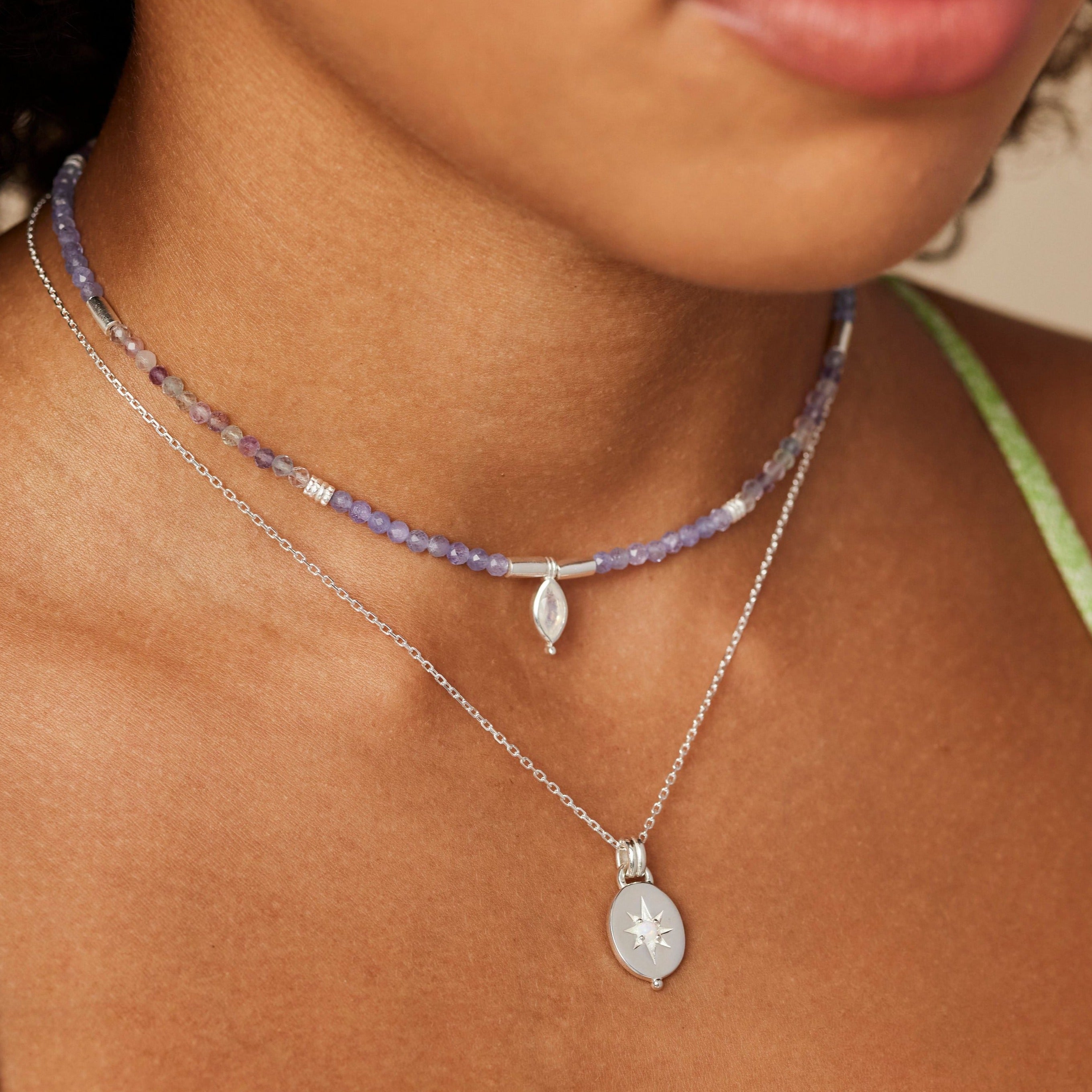 Alina Opal Silver Necklace