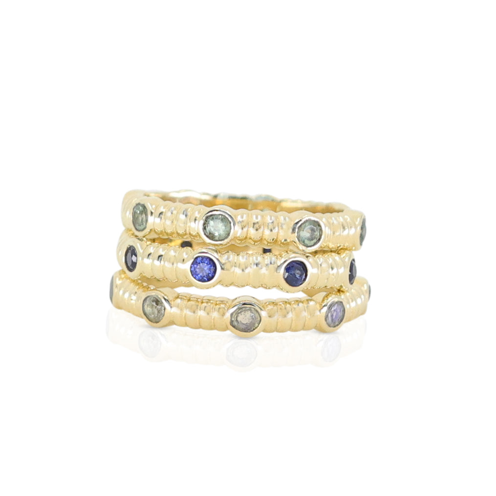 Asymmetric Sapphire Gold Stacker