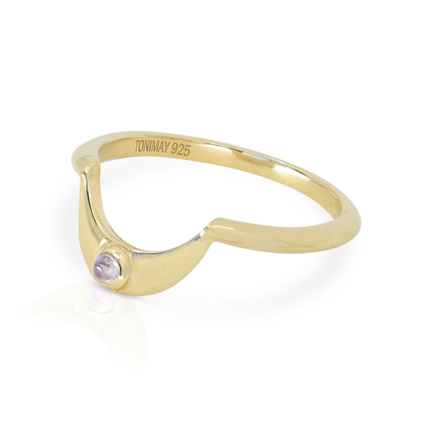 Baby Gold Moonstone Crescent