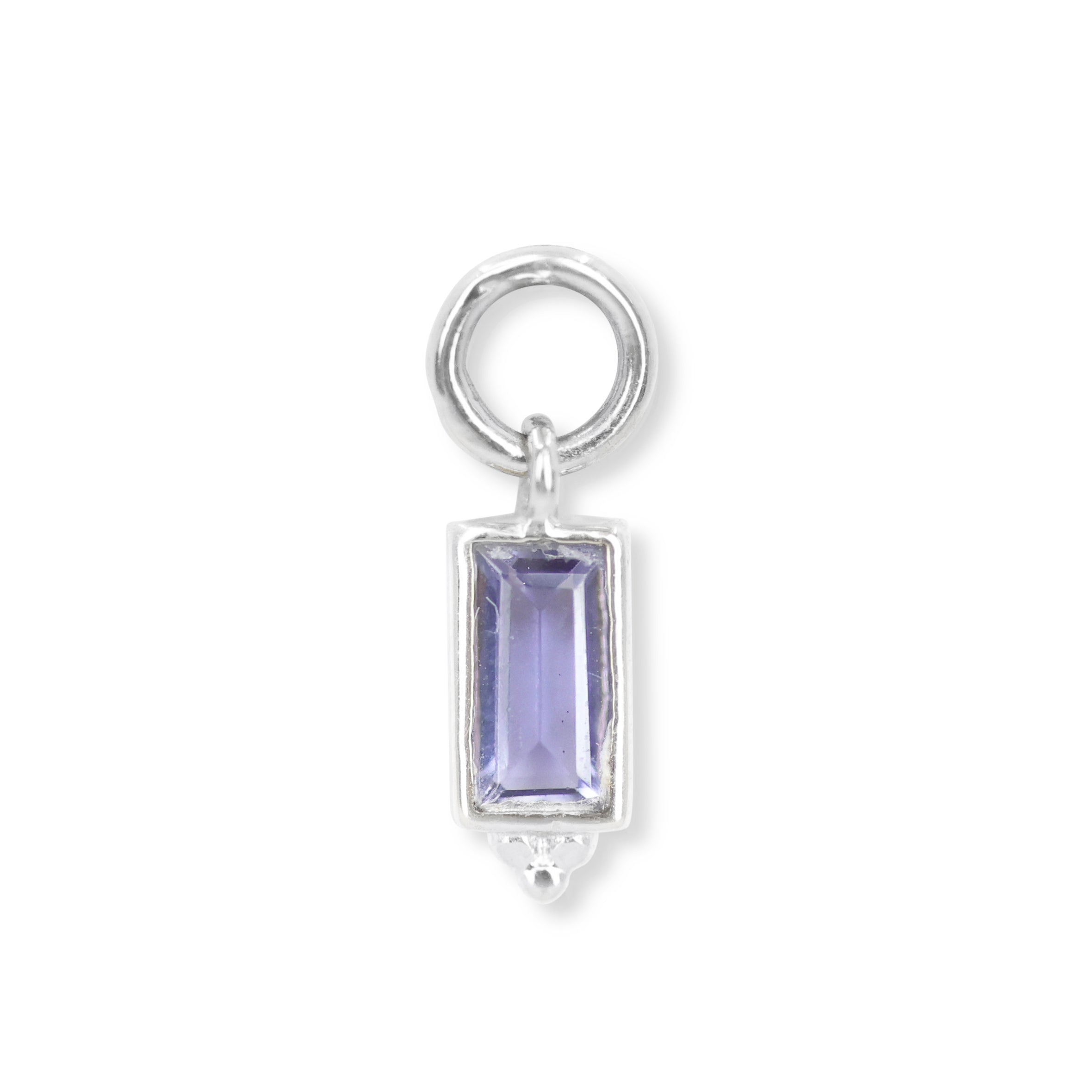 Baguette Iolite Silver Charm