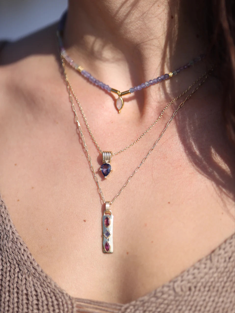 Coronet Moonstone Gold Necklace