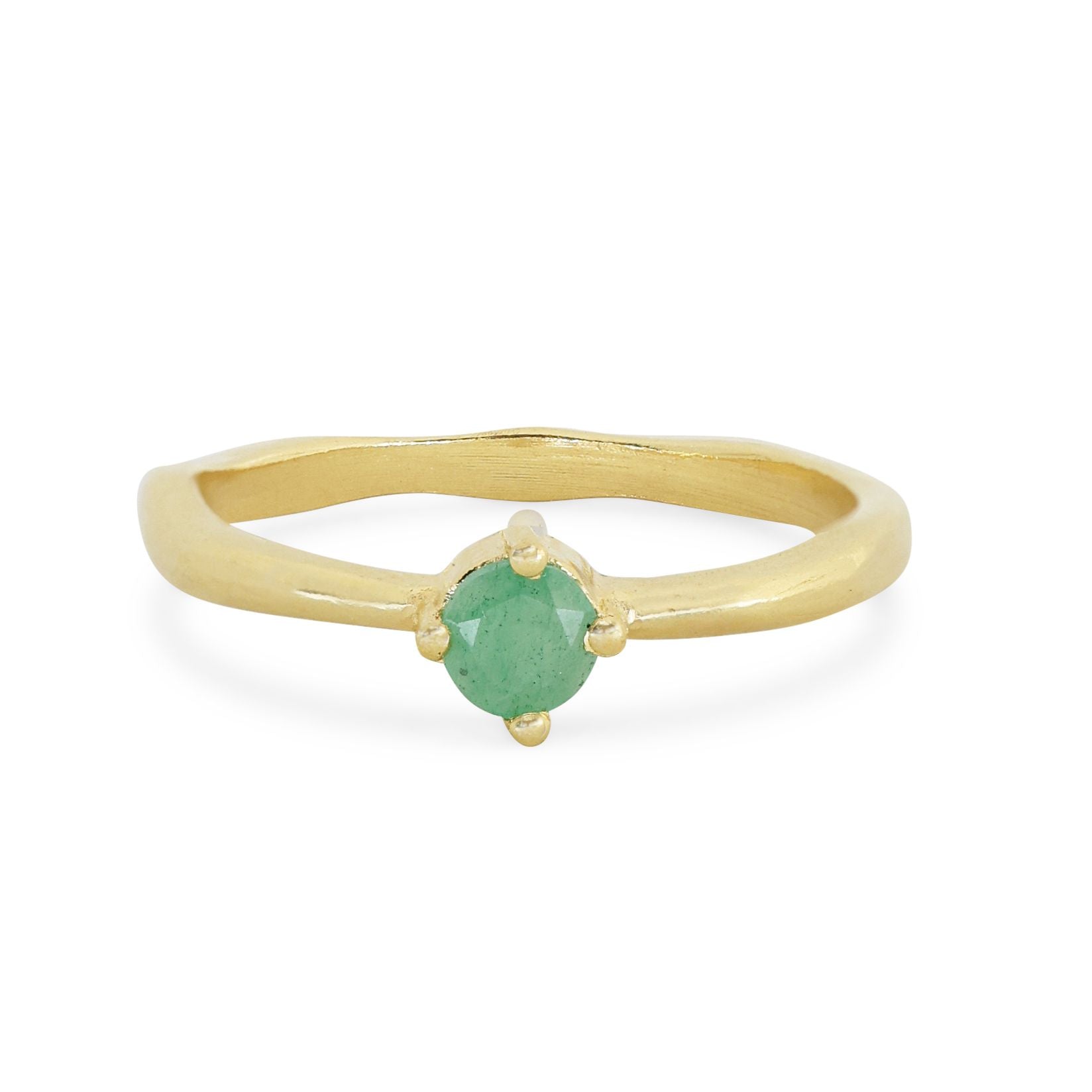 May Emerald Gold Birthstone Ring