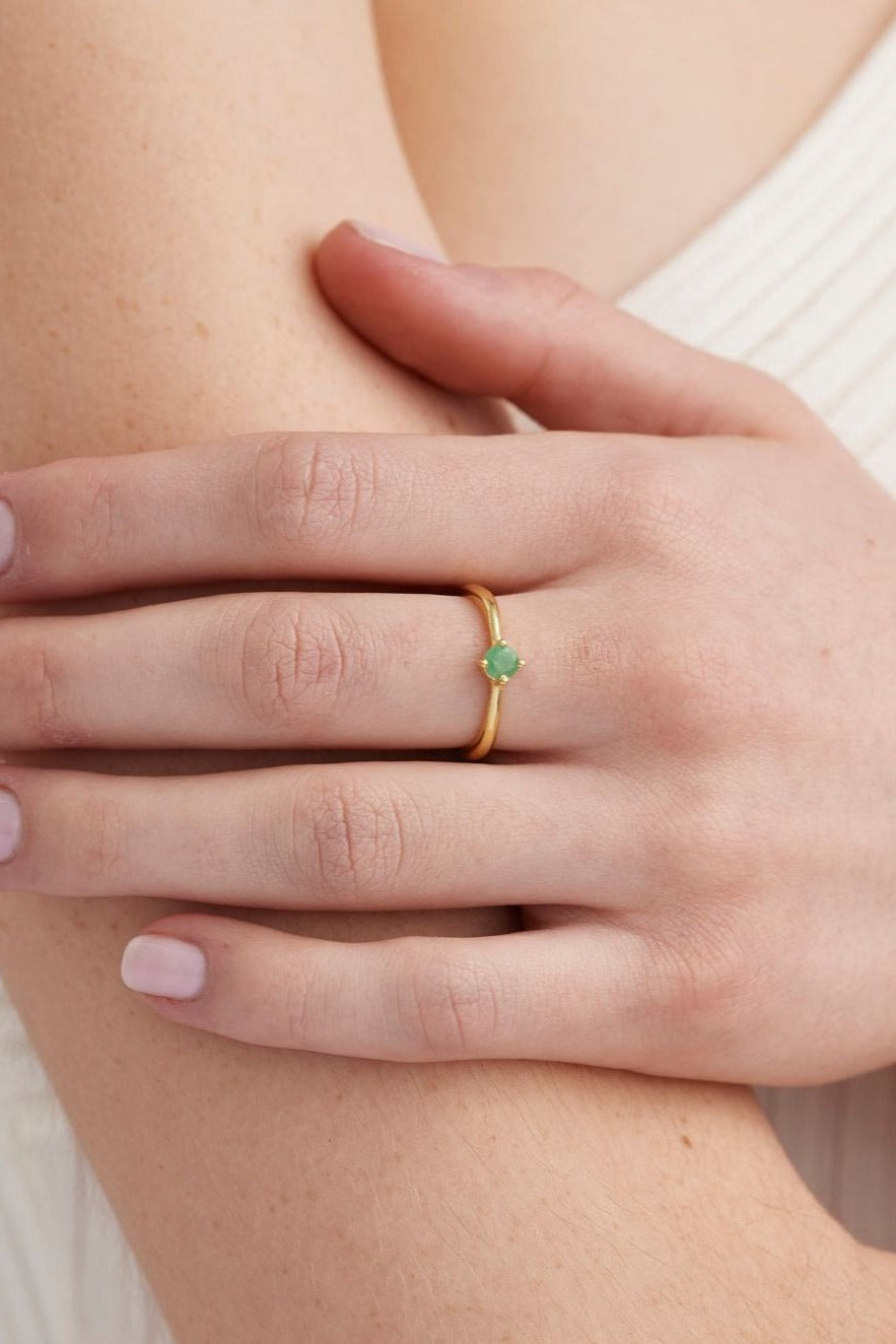 May Emerald Gold Birthstone Ring – ToniMay