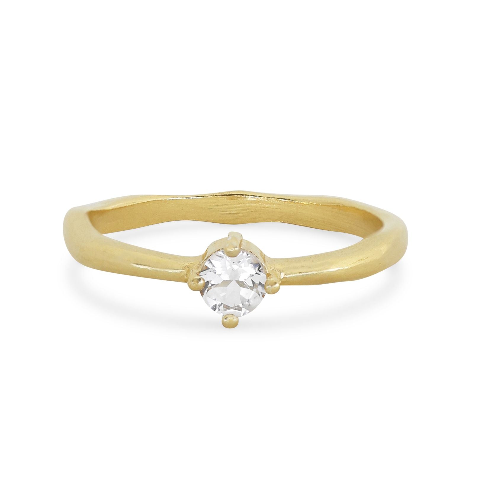 April Topaz Gold Birthstone Ring