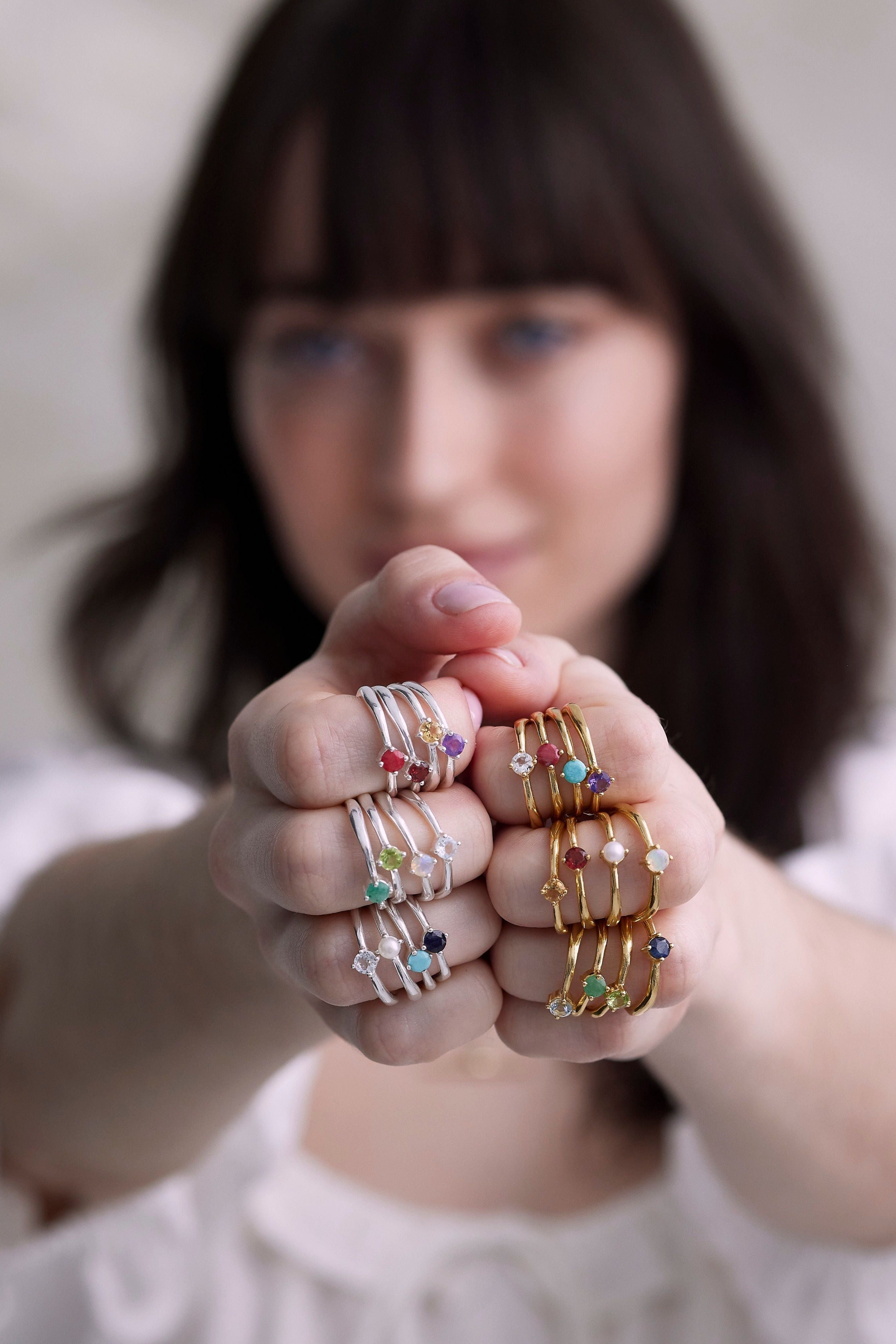July Ruby Silver Birthstone Ring – ToniMay