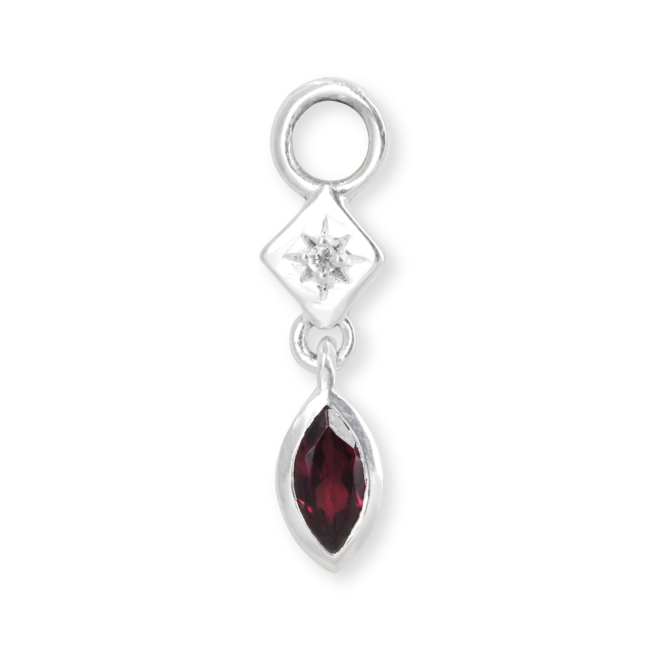 Lexi Silver Rhodolite Charm