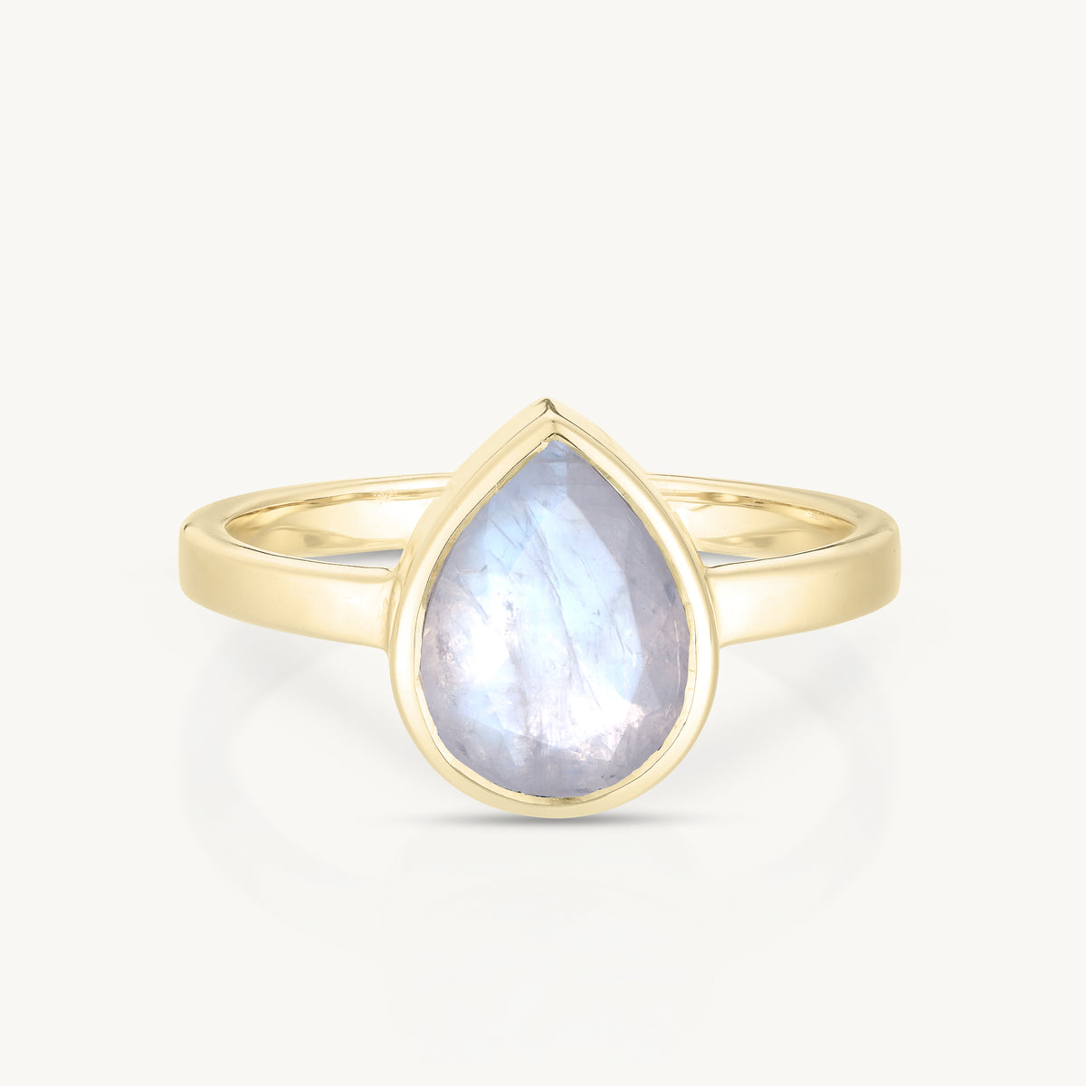 9K Yellow Gold Moonstone Tear Drop Ring – ToniMay