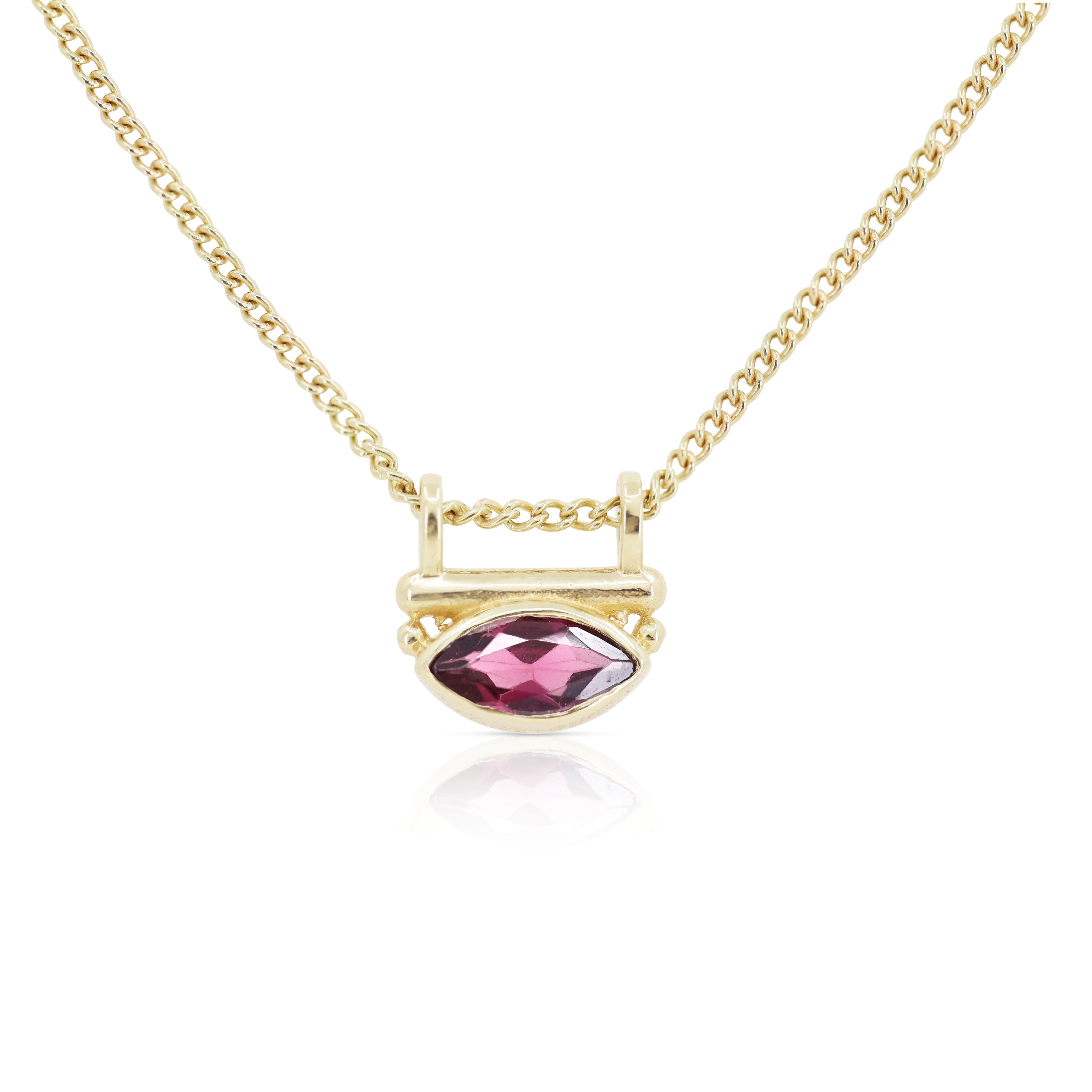 Nyra Rhodolite Gold Necklace