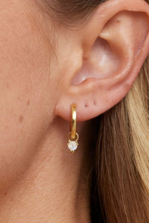 Orb Moonstone Gold Charm