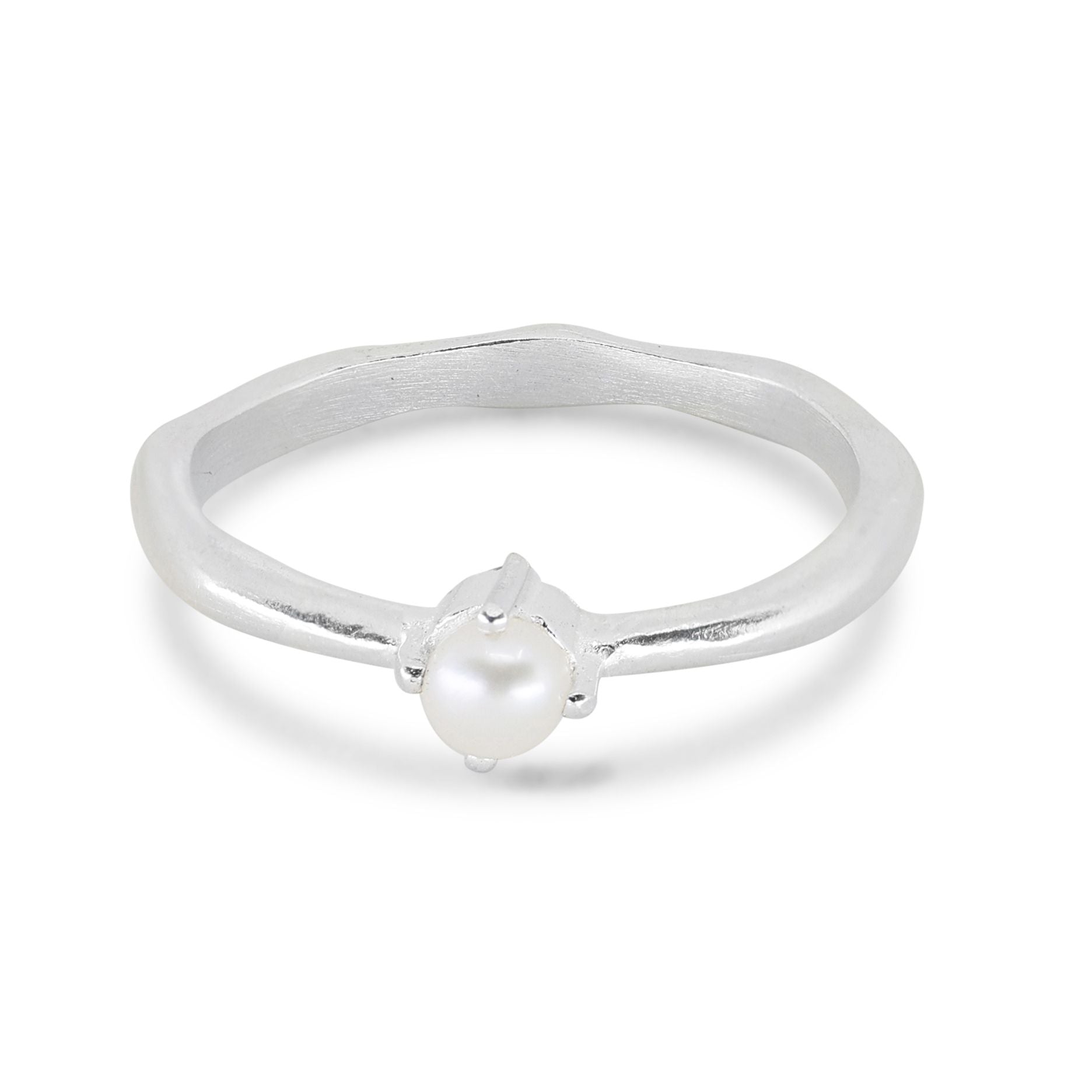 June Pearl Silver Birthstone Ring