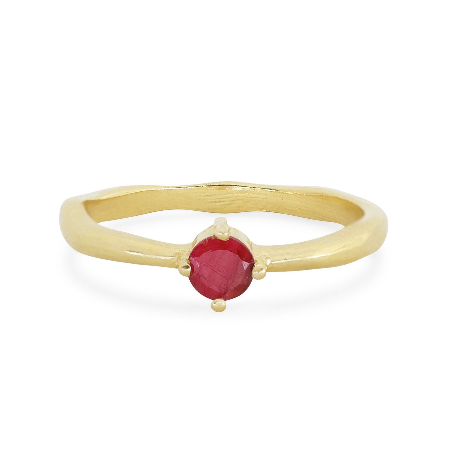 July Ruby Gold Birthstone Ring