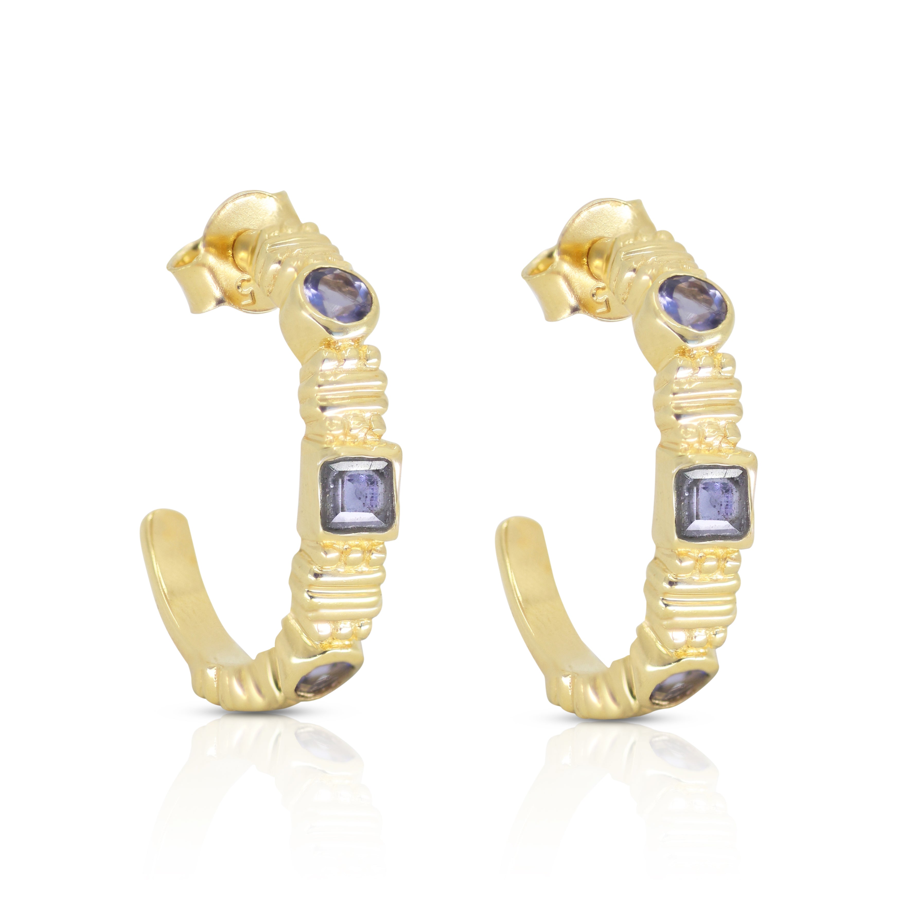 Rana Iolite Gold Earrings
