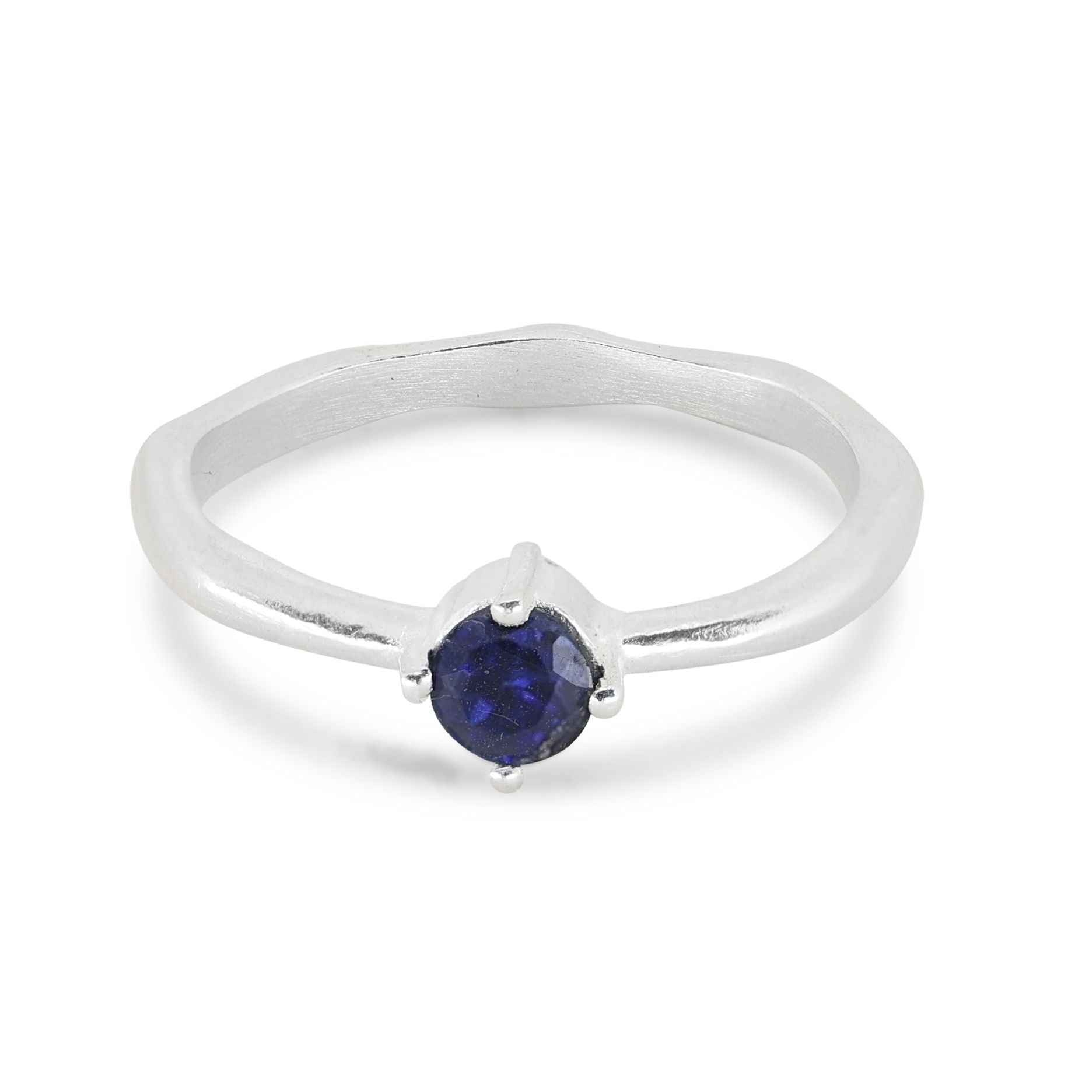 September Sapphire Silver Birthstone Ring