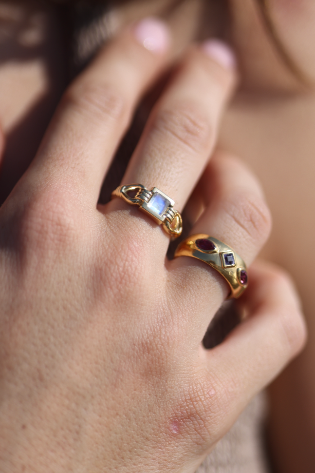 Freya Moonstone Gold Ring