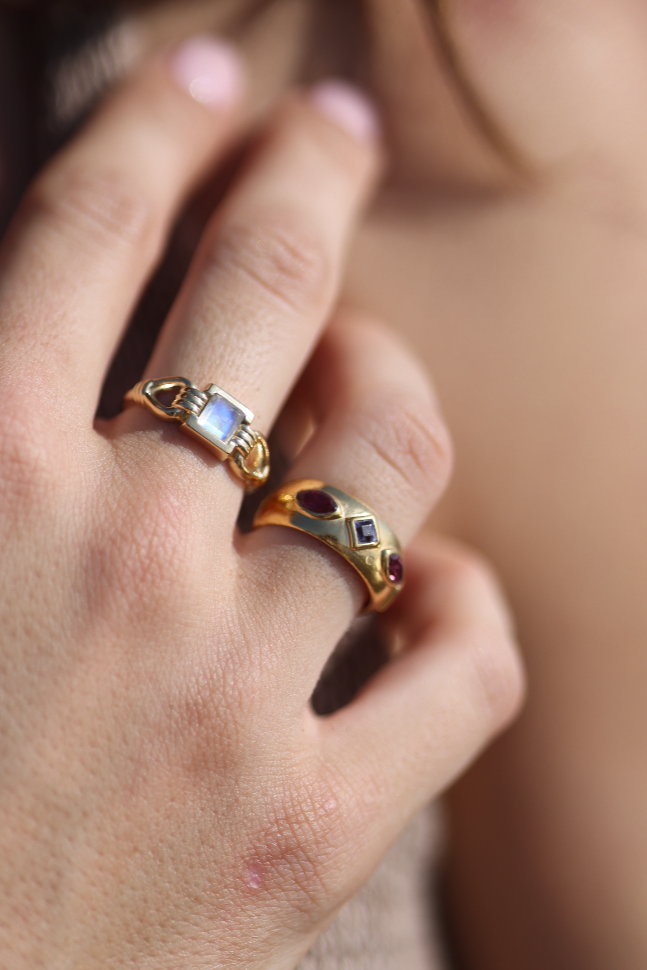 Coronet Moonstone Gold Ring