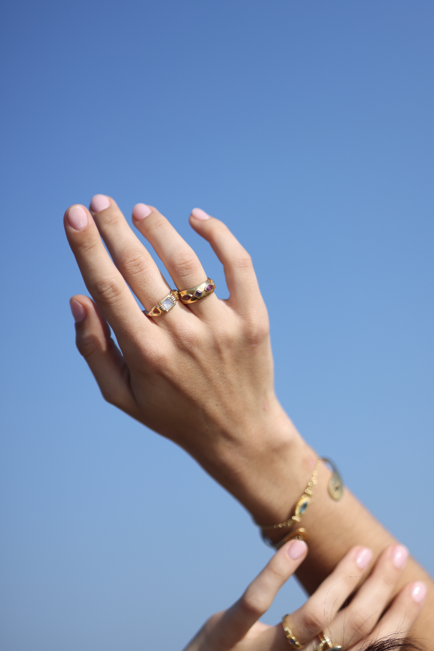 Freya Moonstone Silver Ring