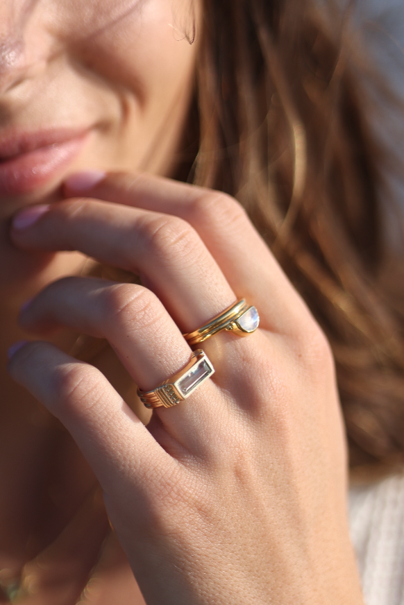 Phoebe Moonstone Gold Ring