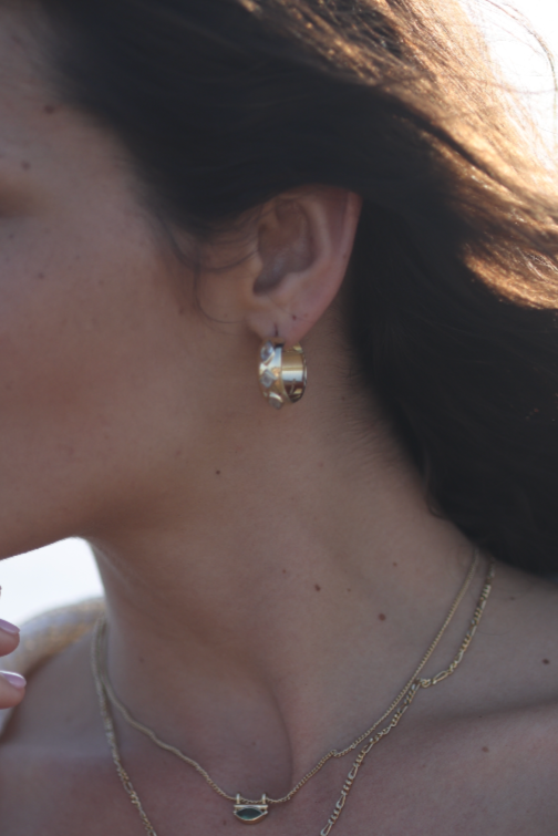 Coronet Iolite & Rhodolite Gold Hoops