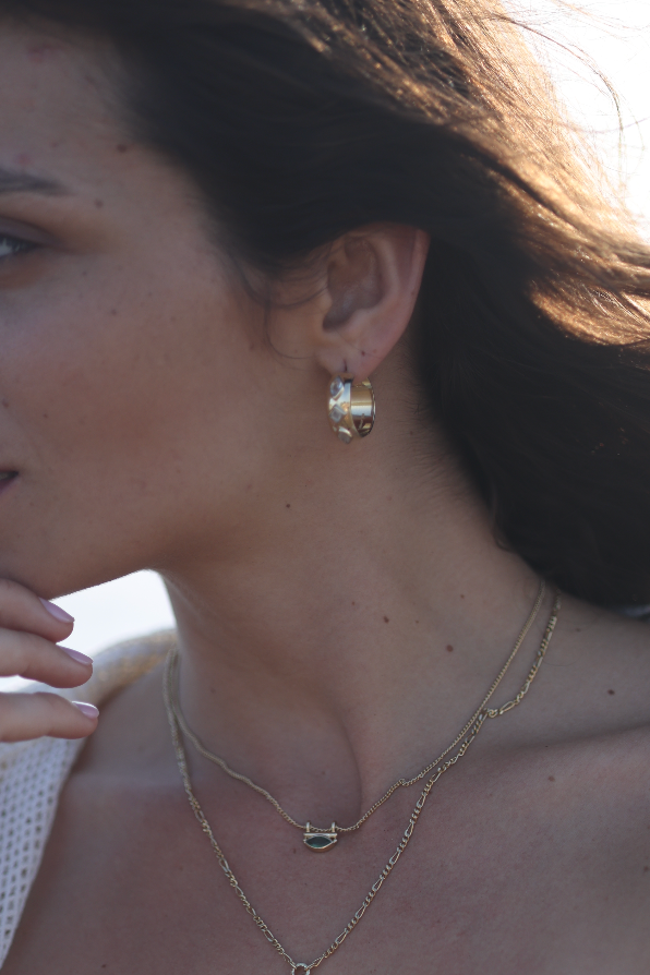 Coronet Apatite Silver Hoops
