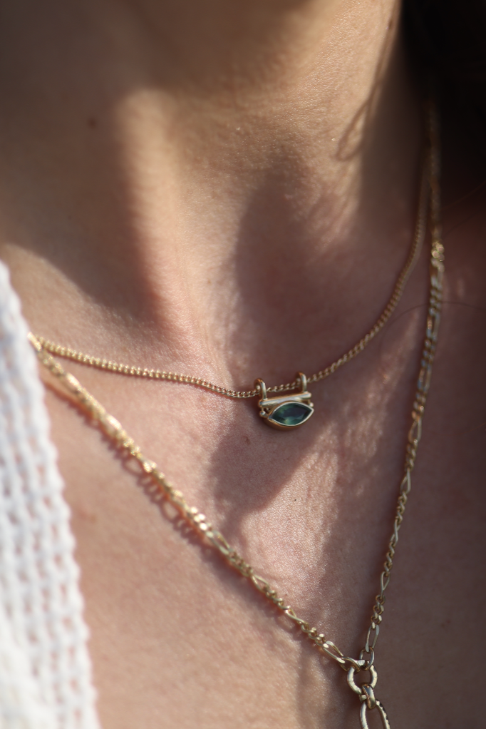 Nyra Apatite Silver Necklace