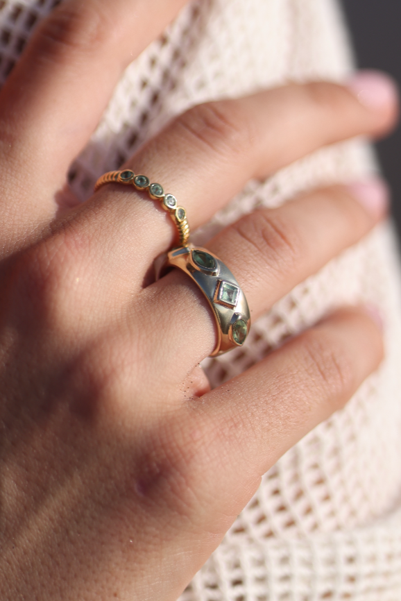 Coronet Iolite & Rhodolite Silver Ring