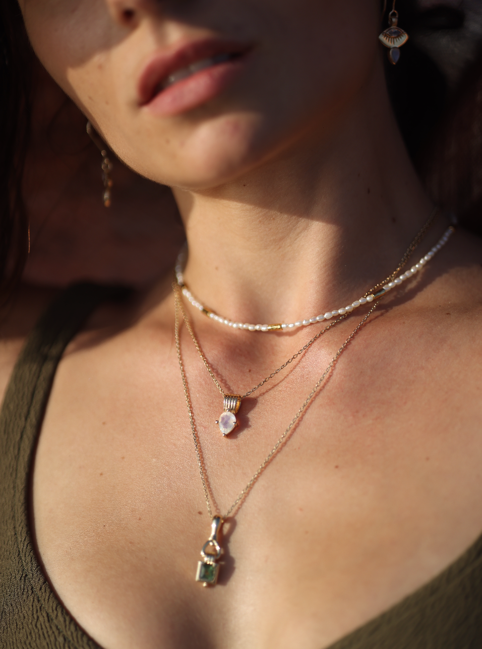 Amie Moonstone Silver Necklace