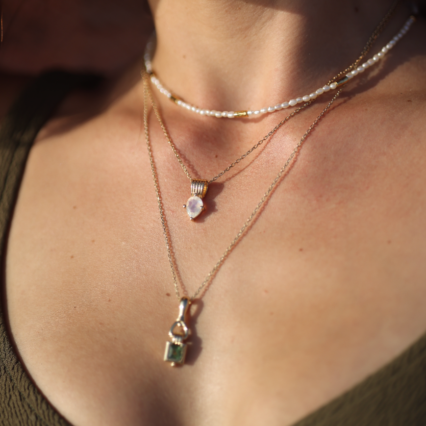 Freya Moonstone Gold Necklace