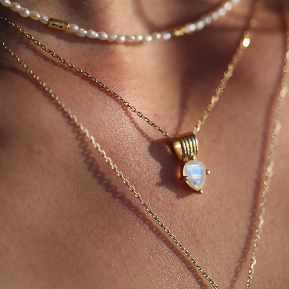 Amie Moonstone Gold Necklace