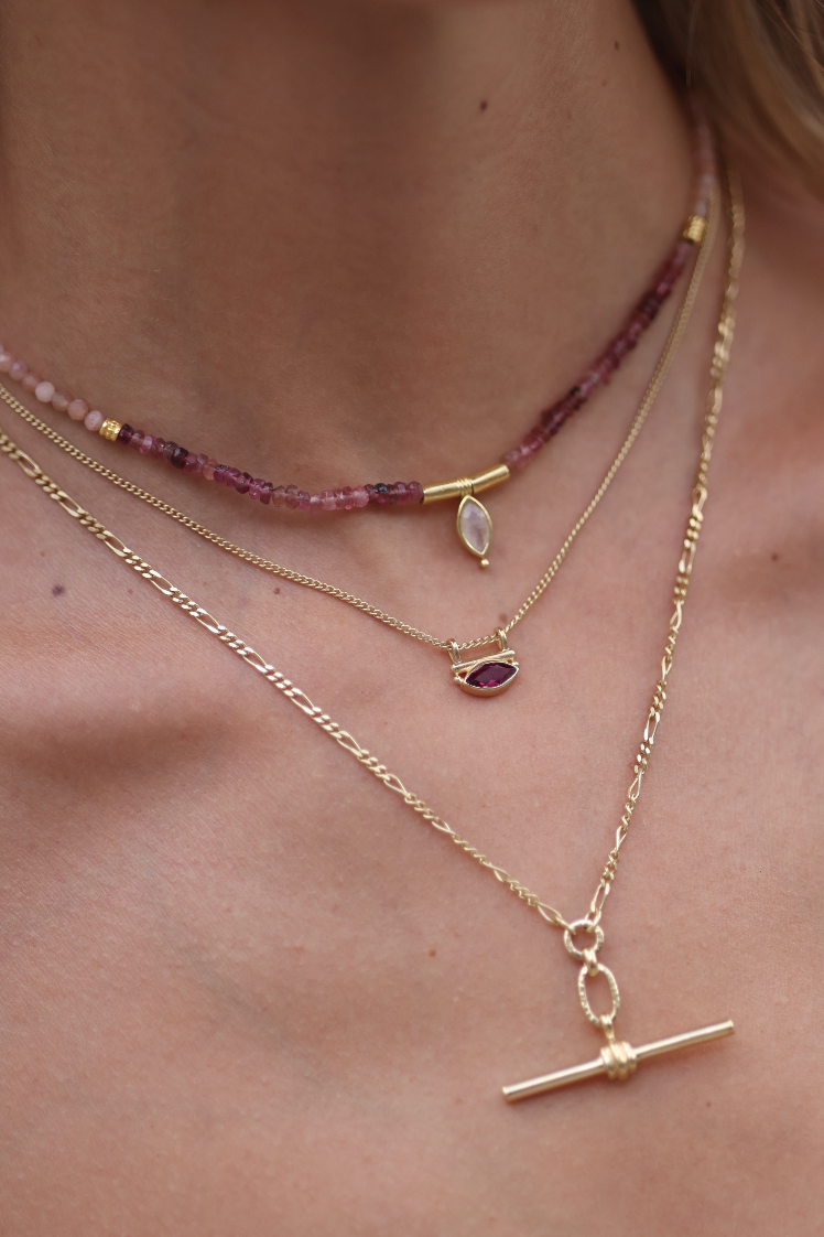 Nyra Rhodolite Gold Necklace