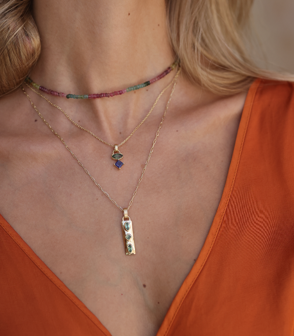 Mila Apatite & Iolite Gold Necklace