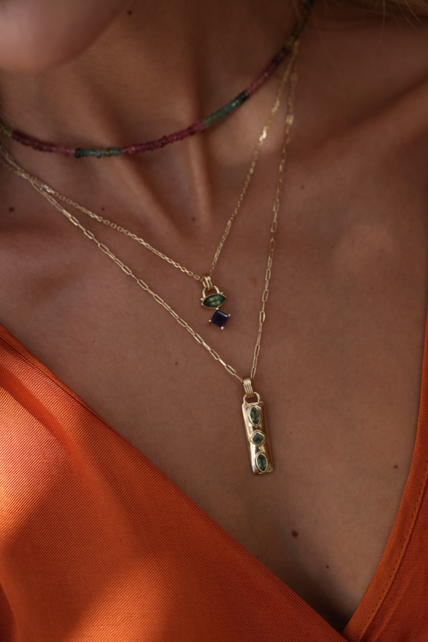 Coronet Apatite Gold Necklace
