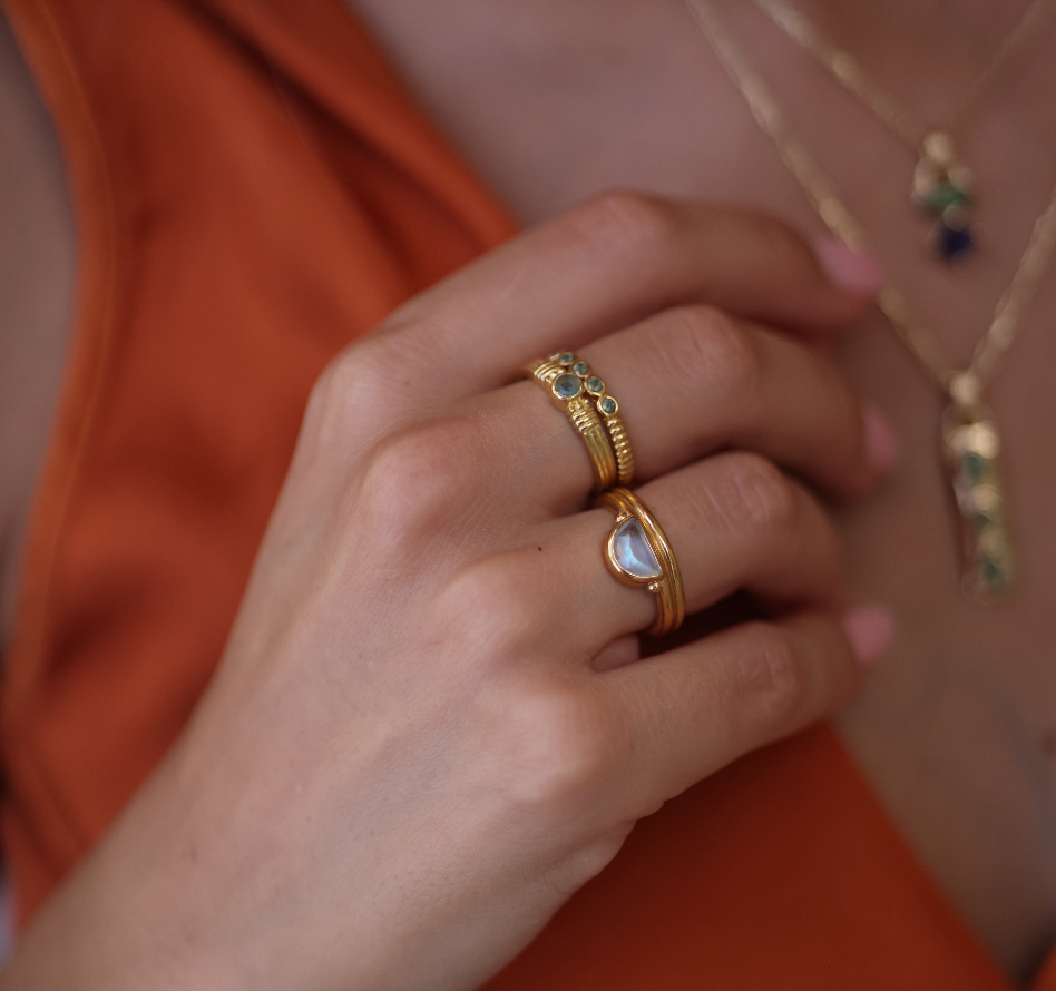 Rana Apatite Silver Ring